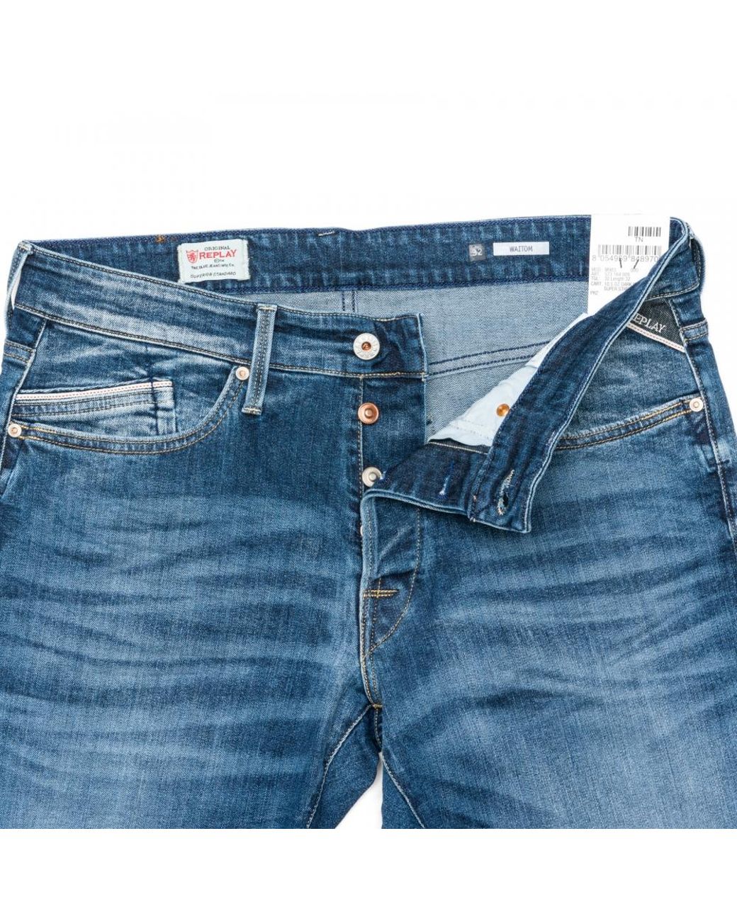 Replay Waitom Regular Fit Mens Jeans M983 .000.573 in Blue for Men | Lyst UK