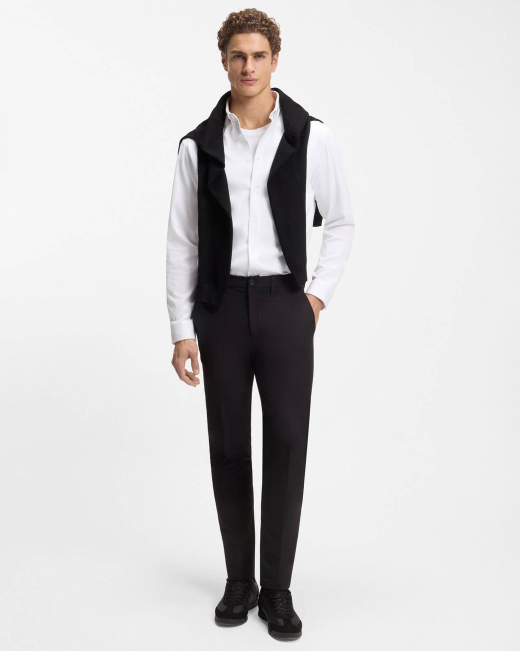 Boss White St Motion Long Sleeve Shirt for men