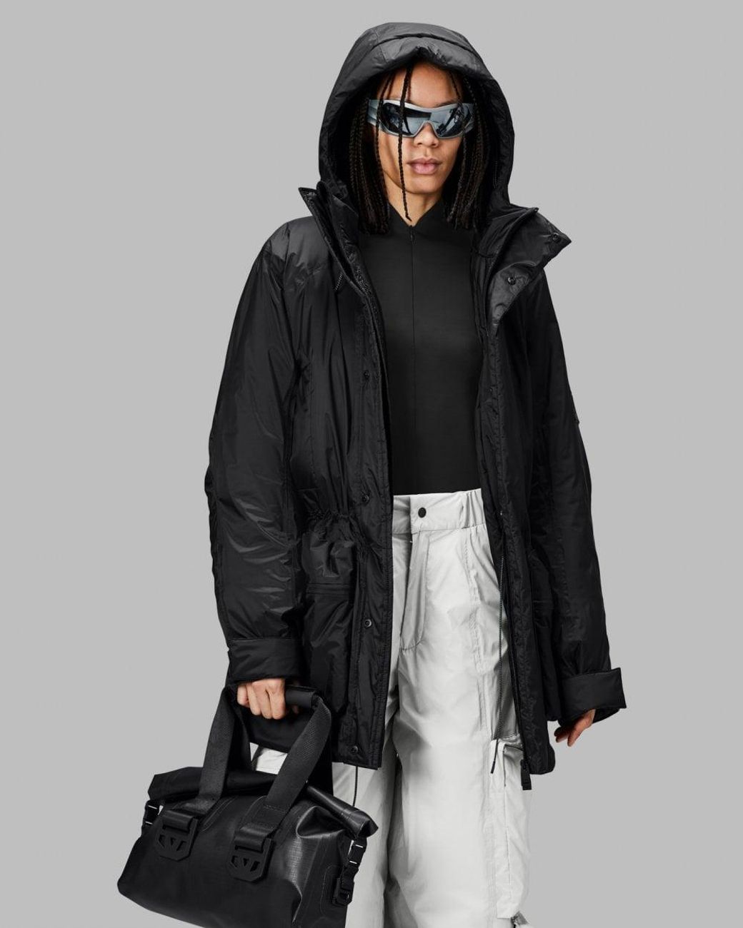Rains Black Vardo Parka Size: M