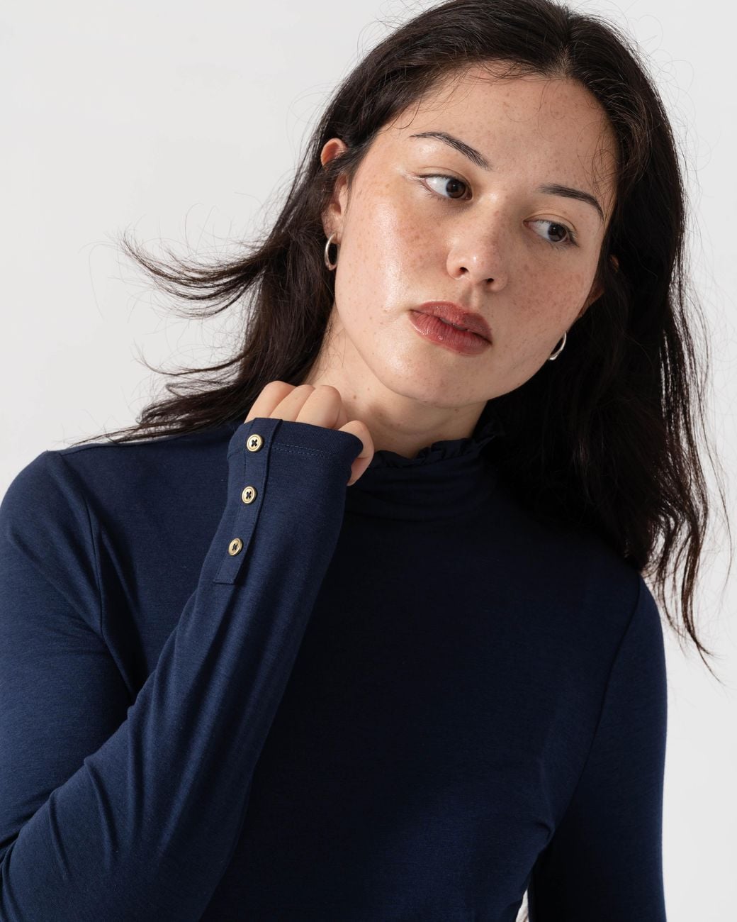 Joules Blue Amy Frill Neck Top