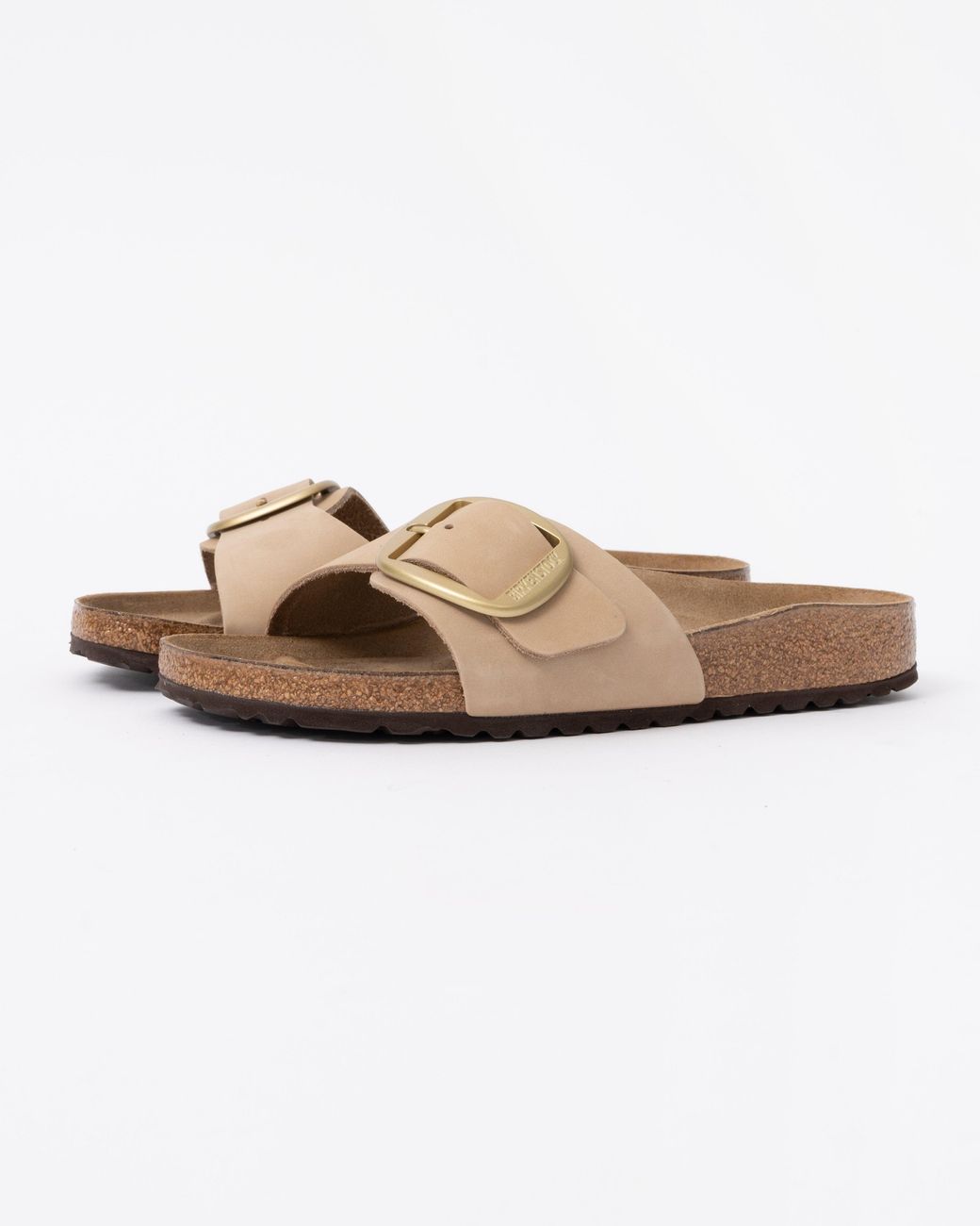 Birkenstock Brown Madrid Big Buckle Nubuck Leather Sandals