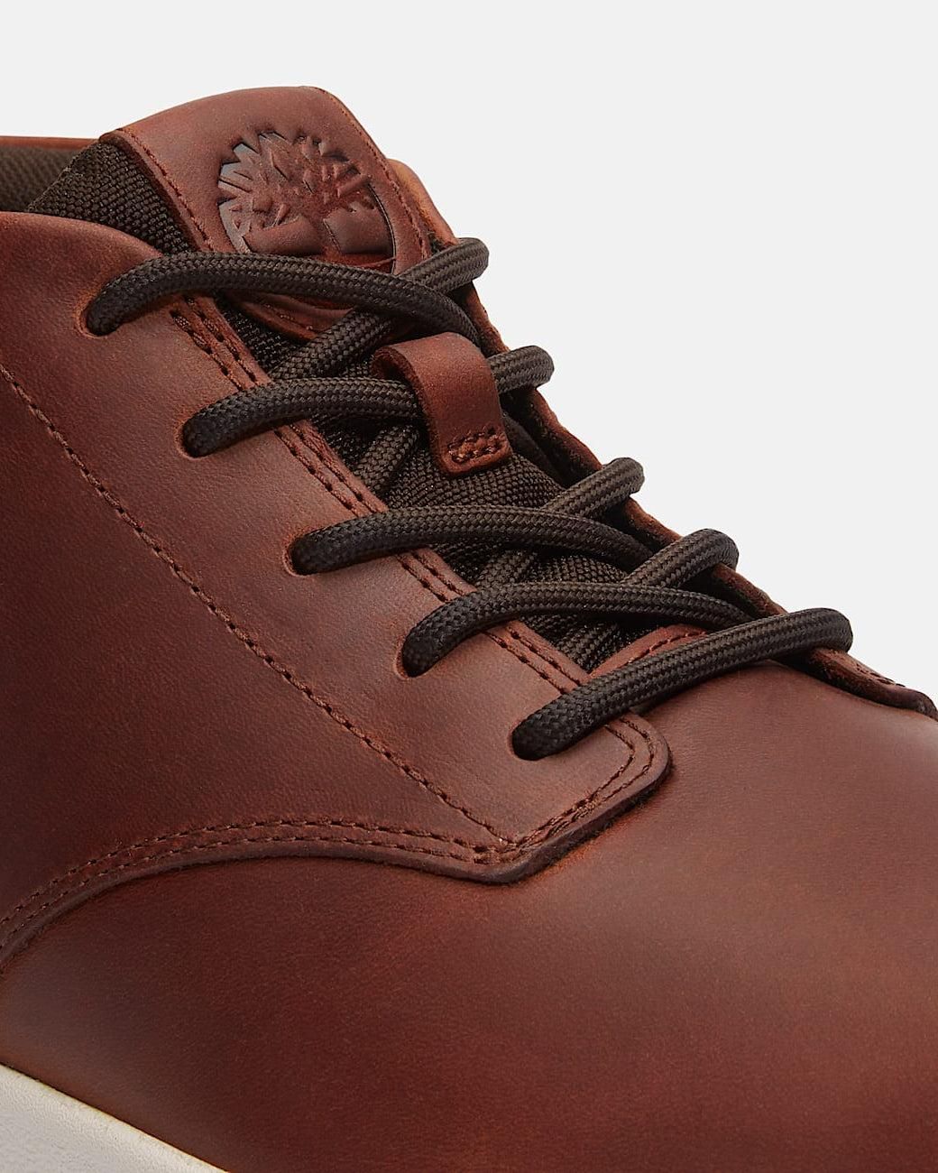 Timberland Brown Parker Street Full Grain Leather Mid Trainers for men