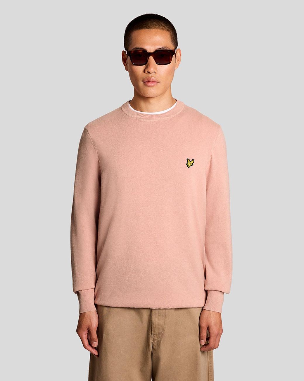 Lyle & Scott Pink Cotton Crew Neck Jumper for men