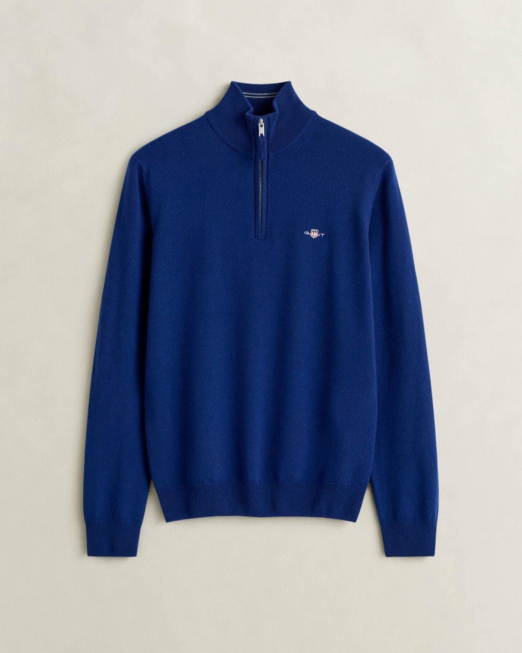 Gant Blue Superfine Lambswool Half Zip Sweater for men