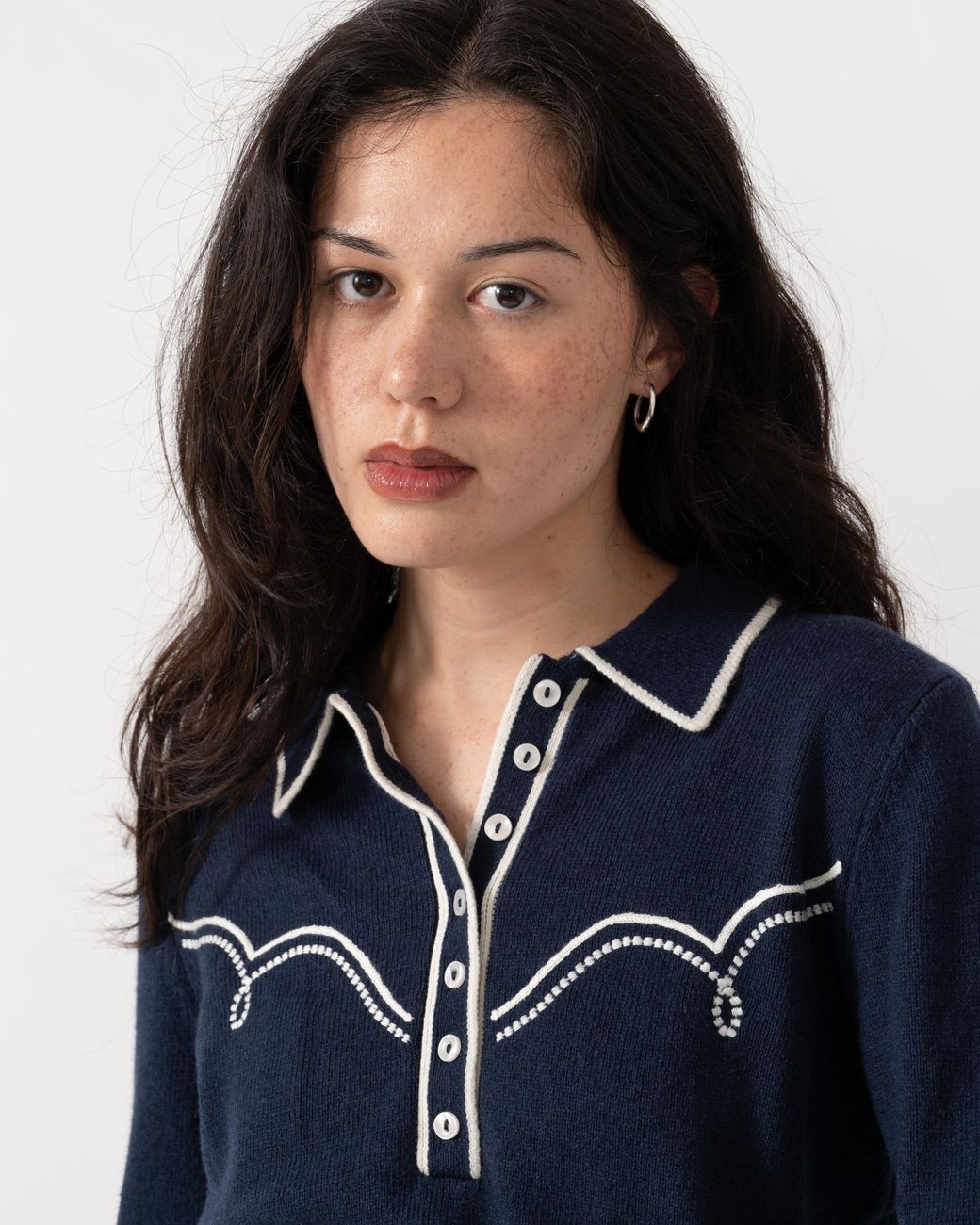 Joules Blue Western Collared Jumper