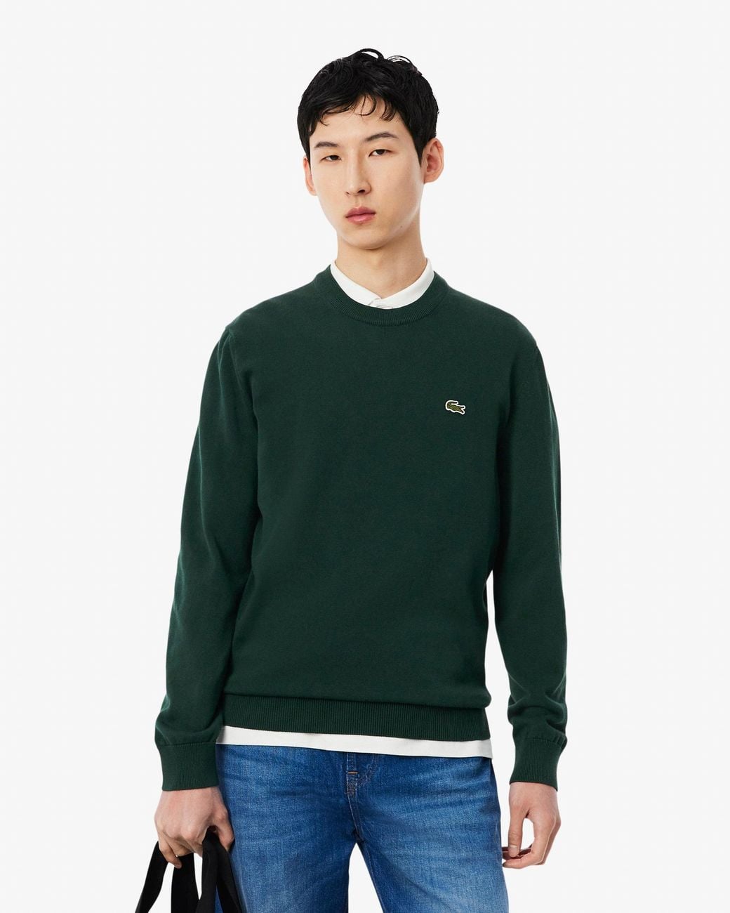 Lacoste Green Organic Cotton Crew Neck Sweater for men