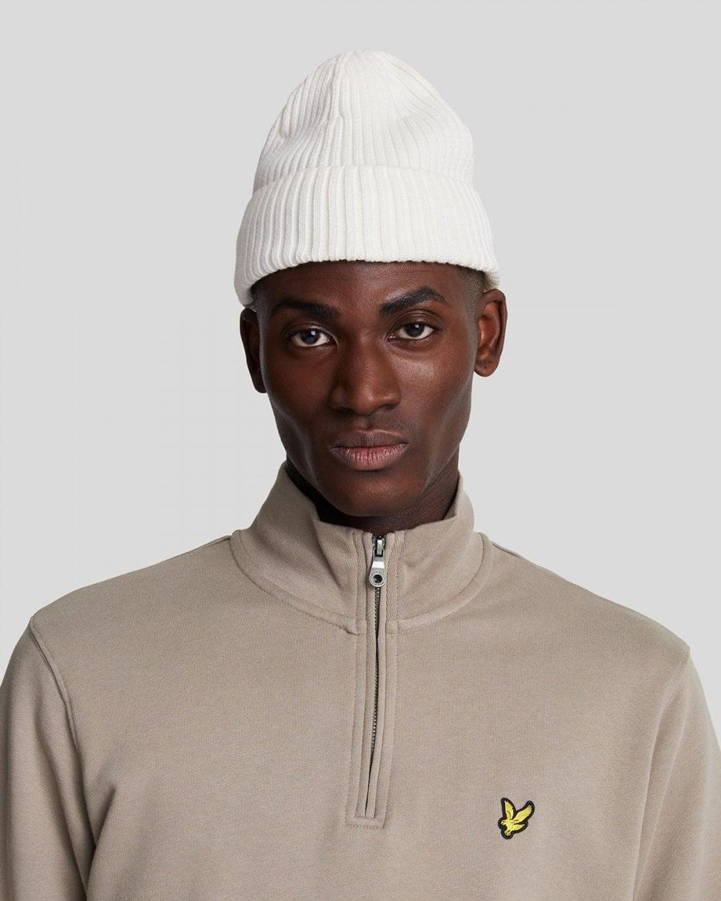 Lyle & Scott Natural Cotton Merino 1/4 Zip Jumper for men