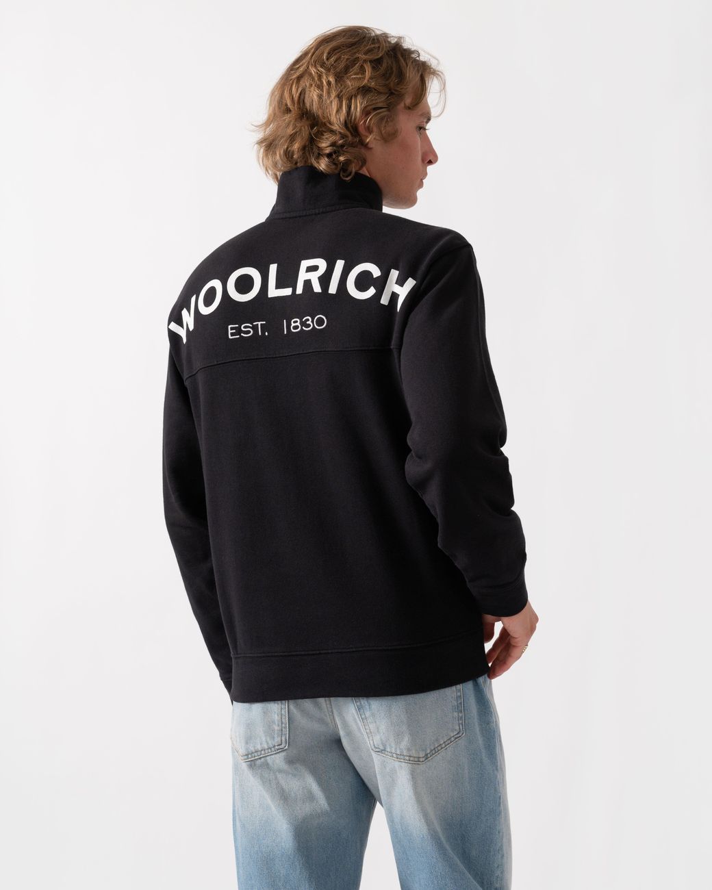 Woolrich Black American Half Zip Sweatershirt Size: S for men