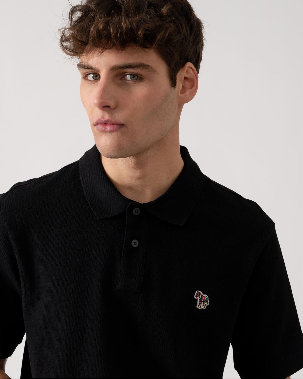 Paul Smith Black Ps Organic Cotton Zebra Logo Polo Shirt for men