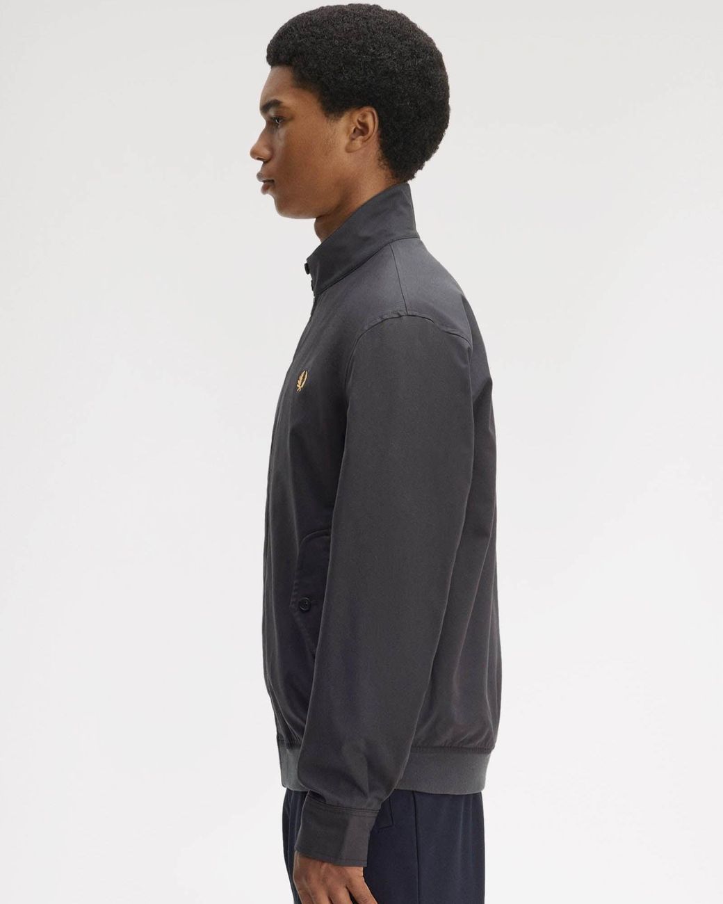 Fred Perry Blue Twill Harrington Jacket for men