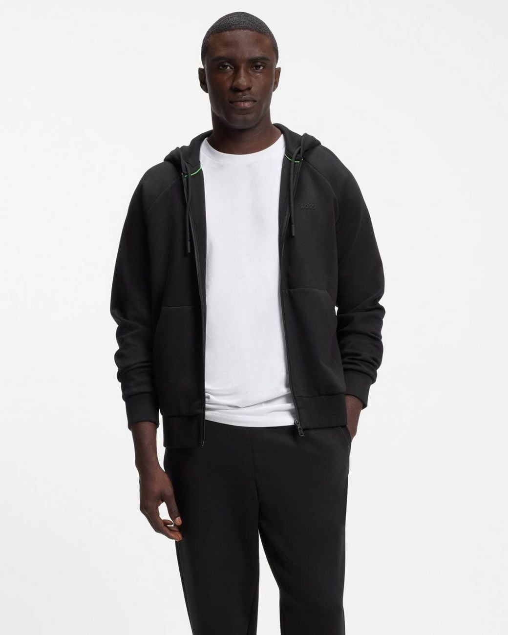 Boss Blue Saggy Zip Hoodie for men