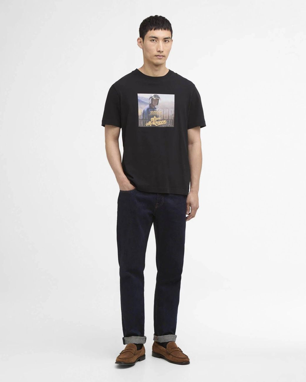 Barbour Black Walde Photographic T-Shirt for men