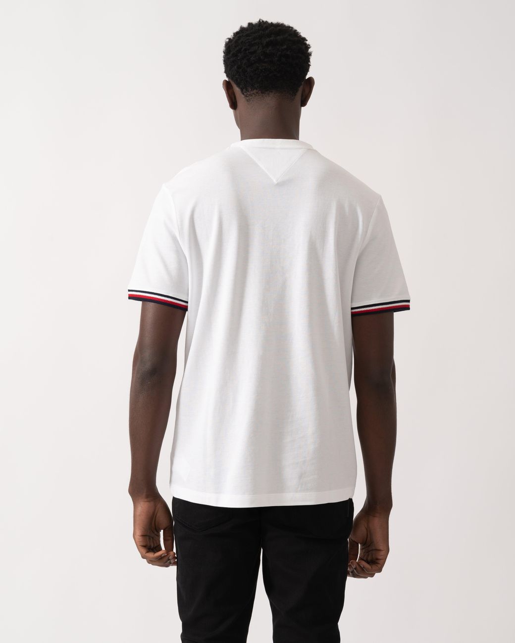 Tommy Hilfiger White Global Strip Cuff T-Shirt for men