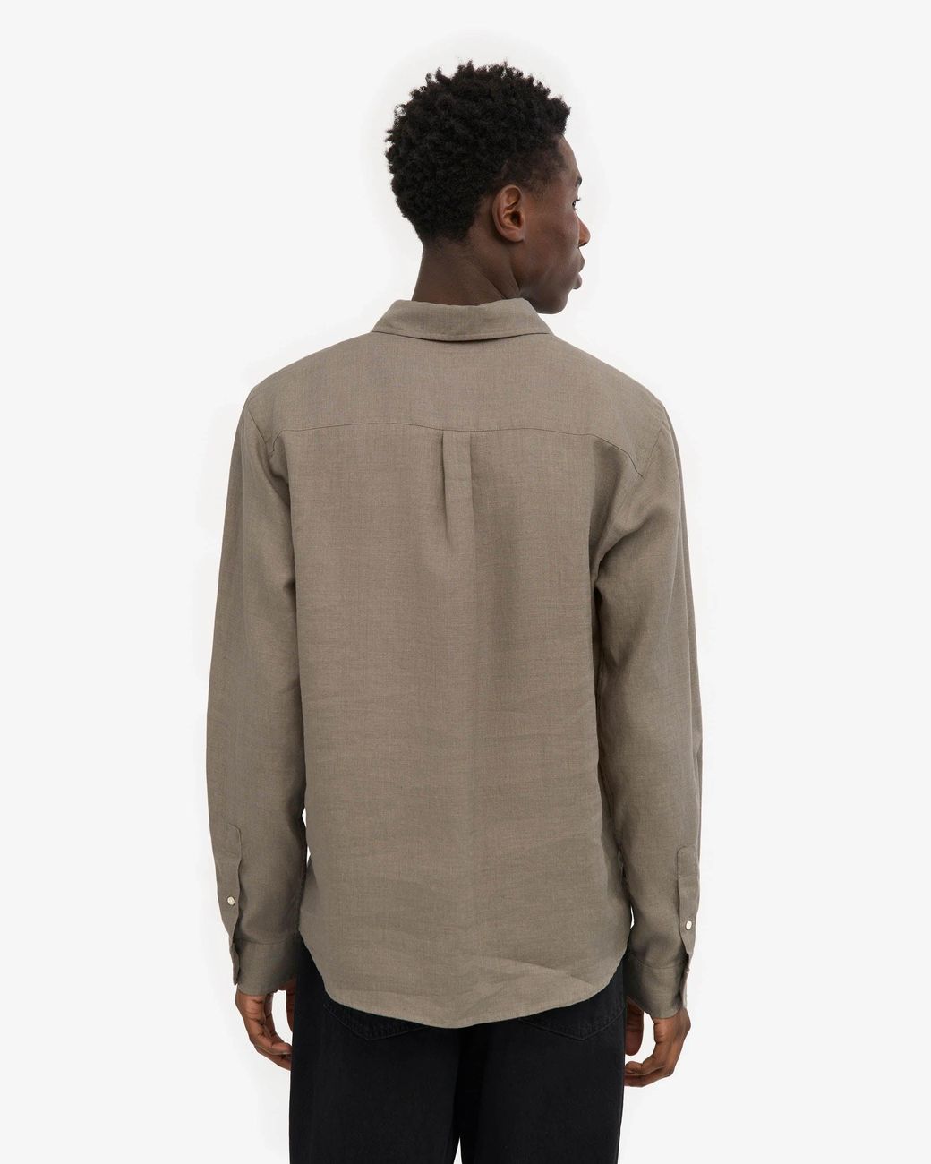 COLORFUL STANDARD Green Long Sleeve Linen Shirt for men