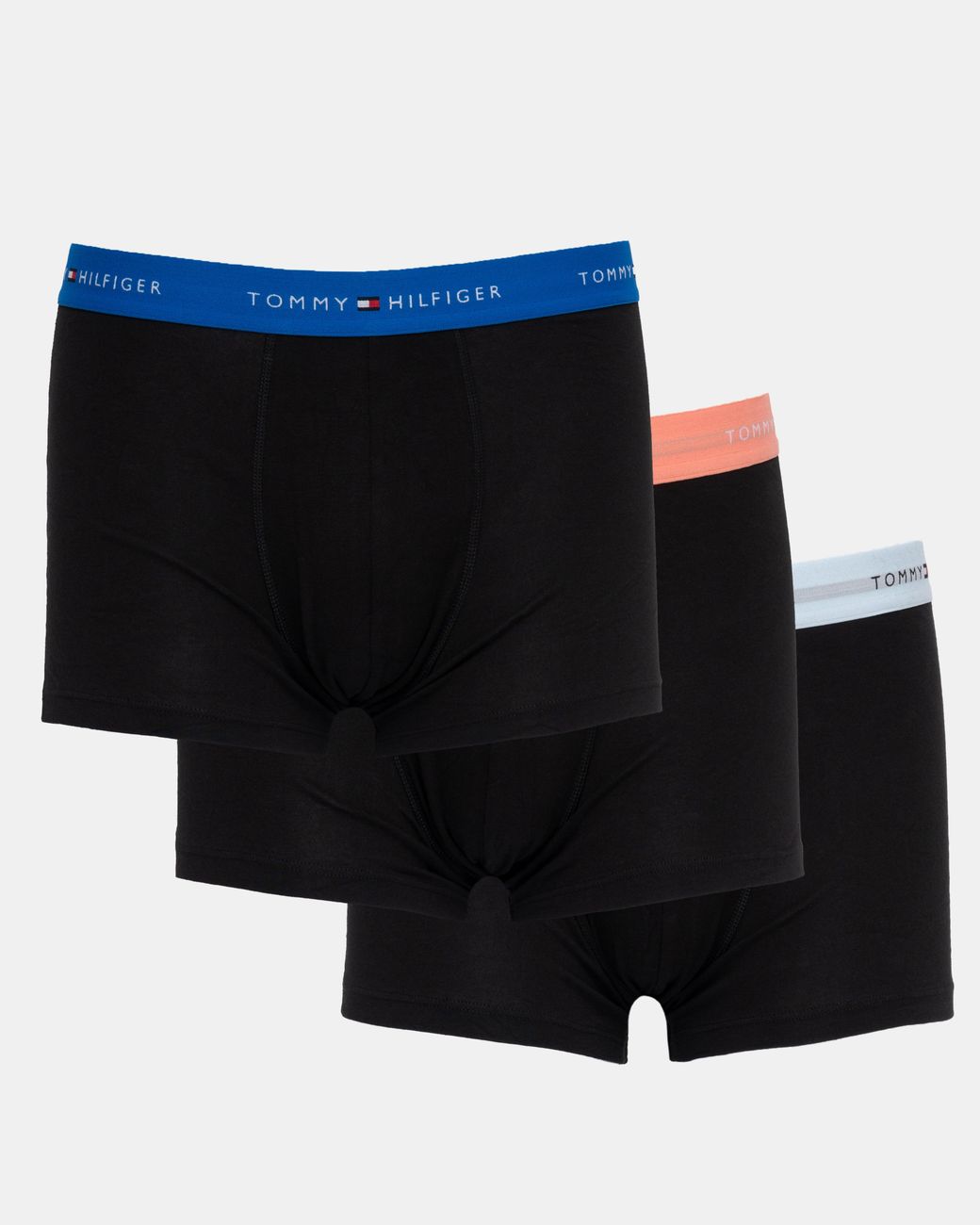 Tommy Hilfiger Black 3-Pack Logo Waistband Trunks for men