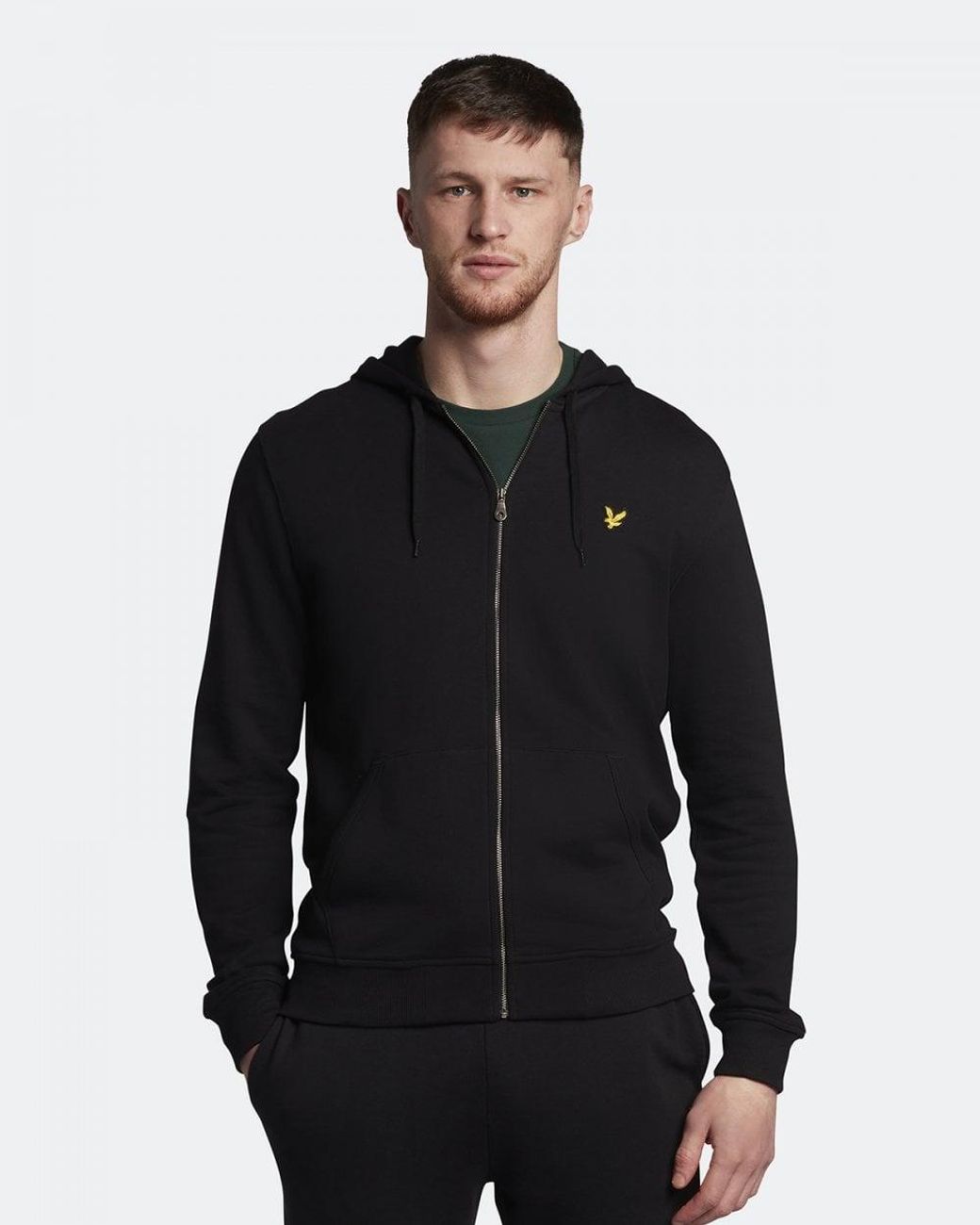 Lyle & Scott Black Zip Through Hoodie Plus for men