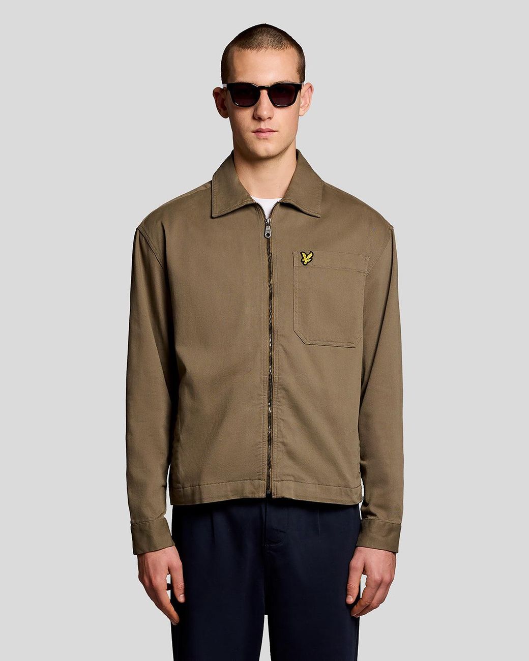 Lyle & Scott Natural Enzyme Wash Zip Overshirt for men
