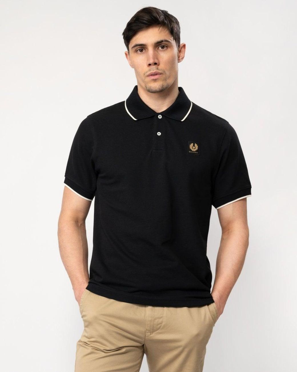 Belstaff Black Tipped Polo for men