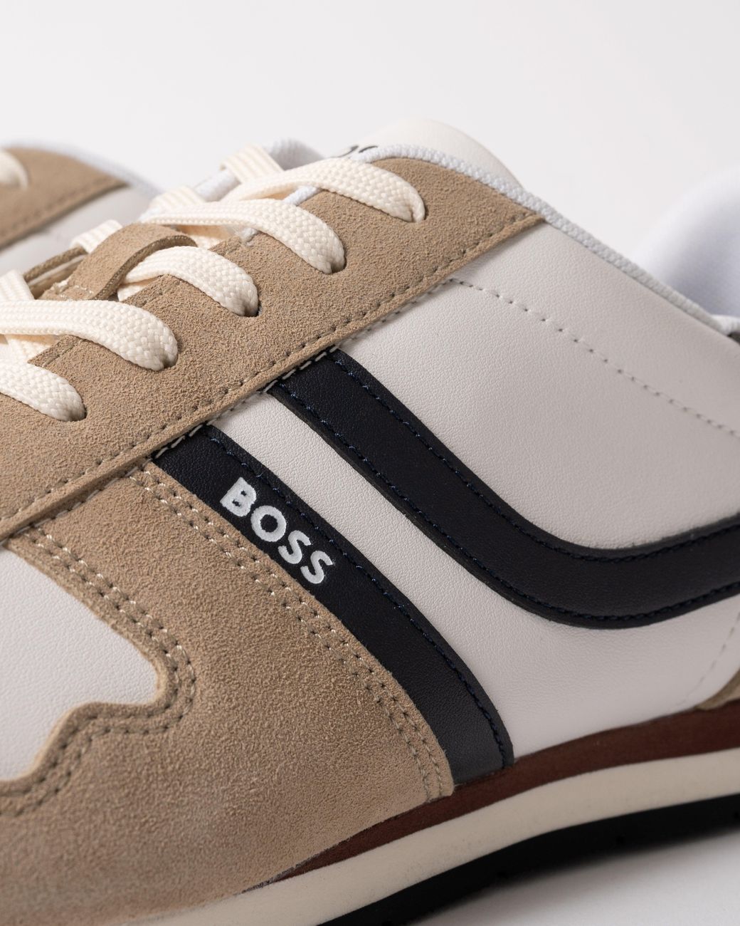 Boss White Levon Runn Pumi Trainers for men