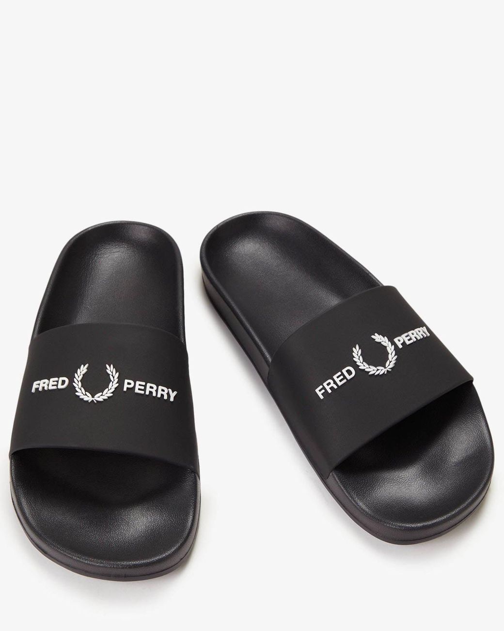 Fred Perry White Branded Slider for men