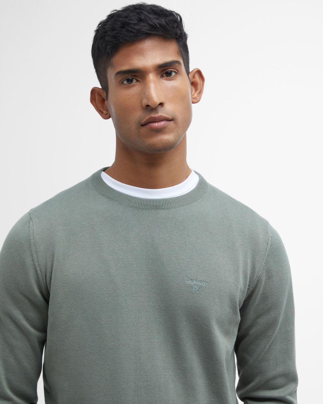Barbour Gray Pima Cotton Crew Sweatshirt for men
