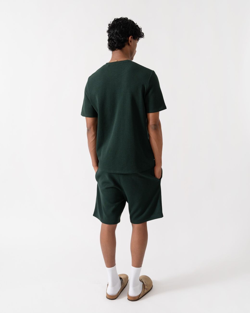 Boss Green Waffle Cotton-Blend Pyjama T-Shirt With Embroidered Logo for men