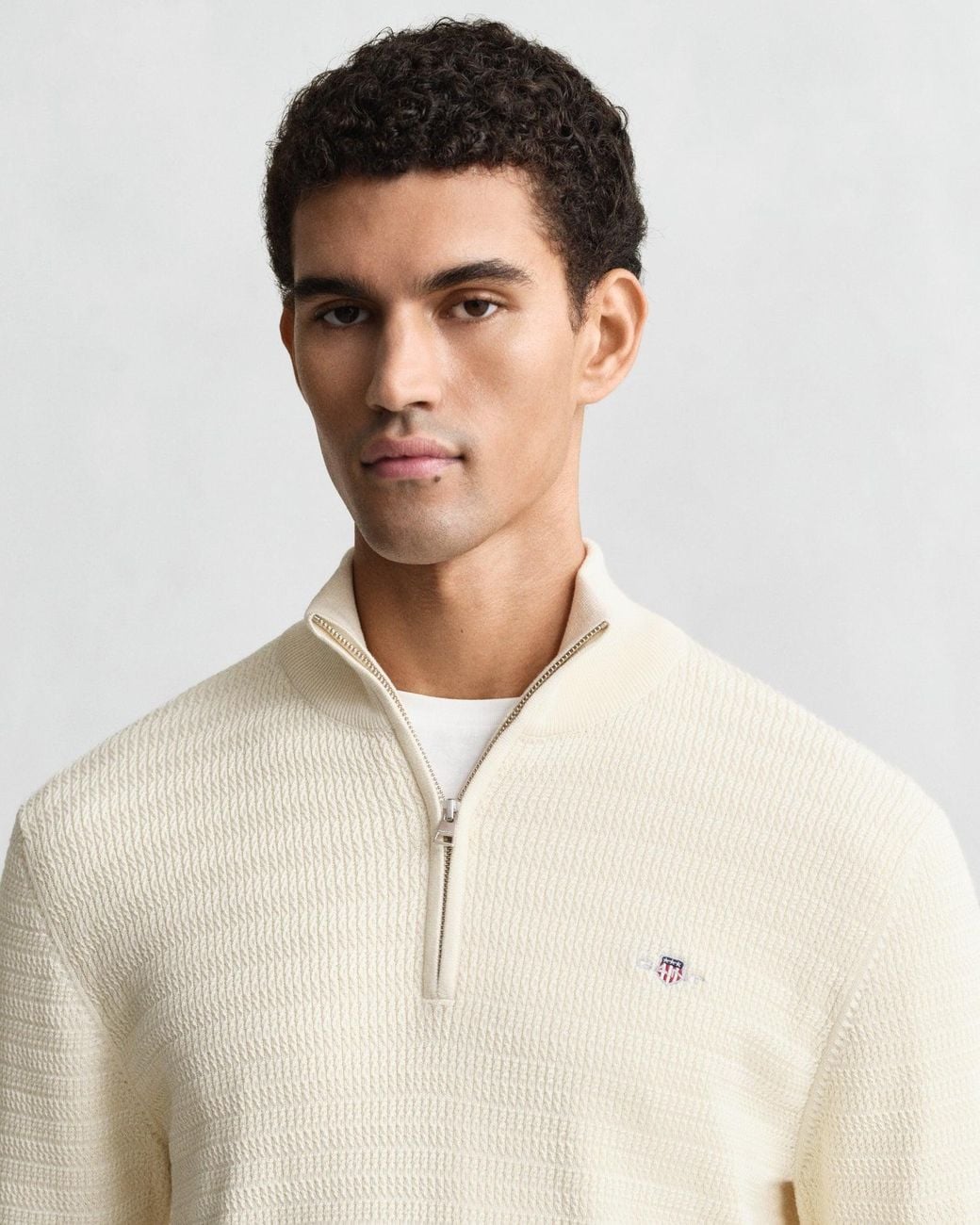 Gant Natural Mini Cable Half Zip Jumper for men