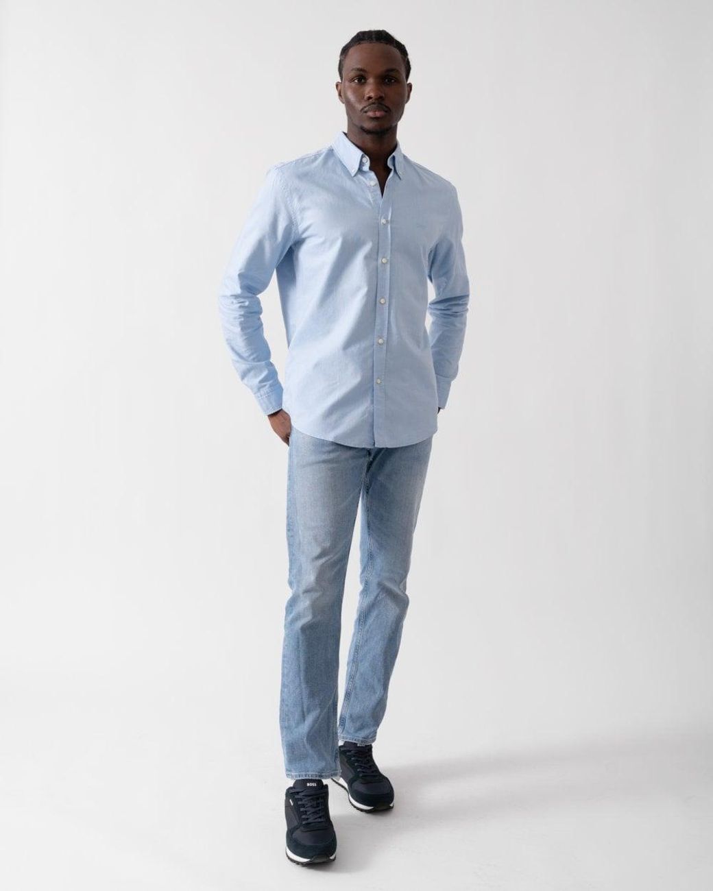 Boss Blue Rickert Long Sleeve Shirt Size: M for men