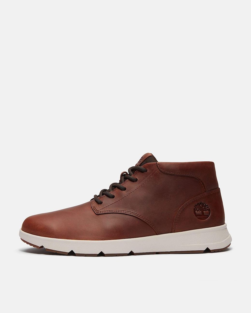 Timberland Brown Parker Street Full Grain Leather Mid Trainers for men