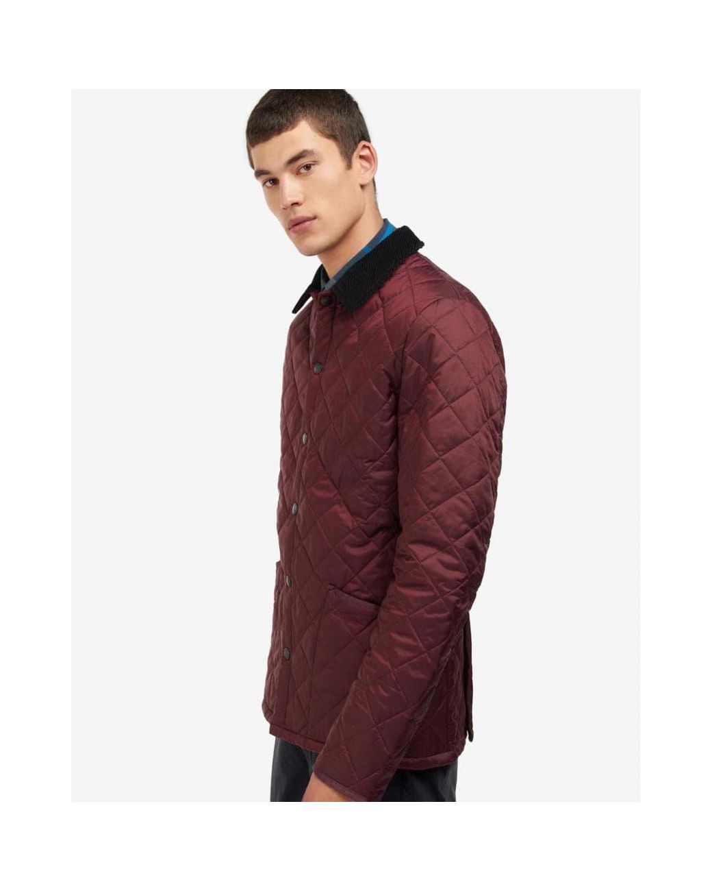 Barbour quilted jacket red cheap