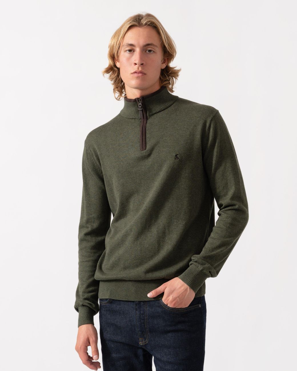 Joules Green Hillside 1/4 Zip Jumper for men