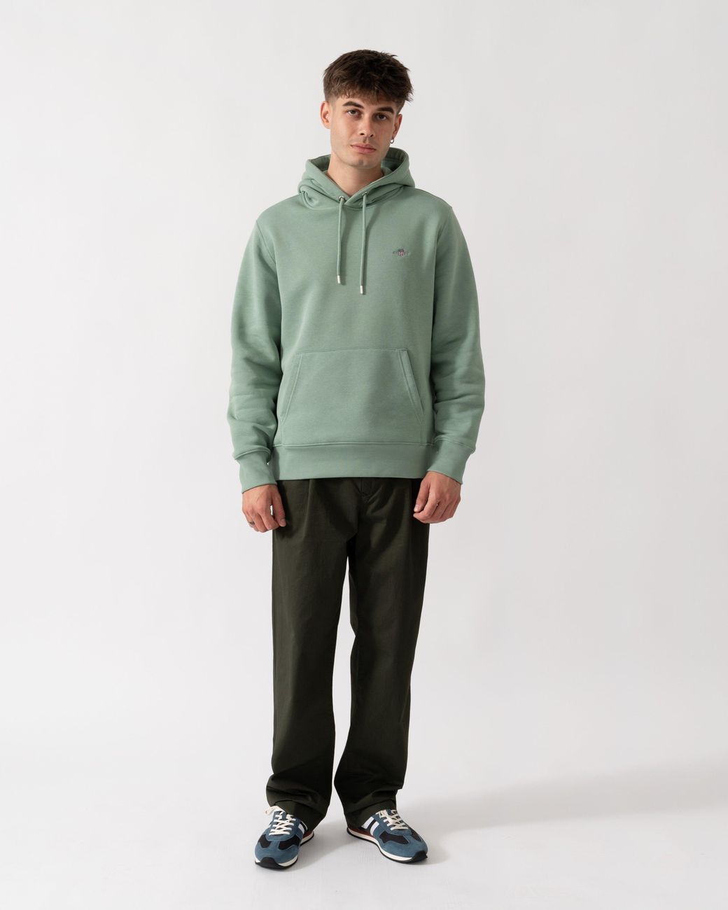 Gant Green Regular Fit Shield Logo Pullover Hoodie for men