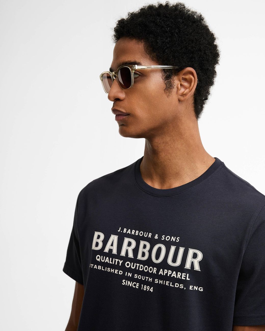 Barbour Blue Moorside Tailored Logo T-Shirt for men