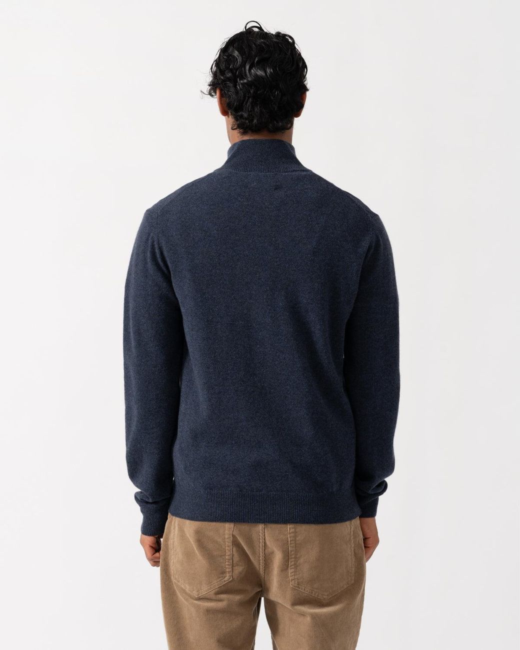 Gant Blue Superfine Lambswool Half Zip Sweater for men