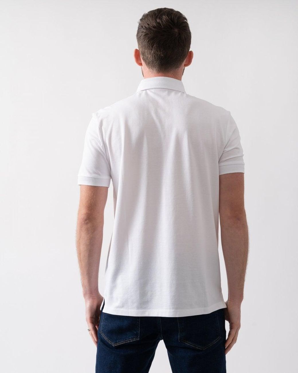 HUGO White Dereso222 Cotton Piqué Slim-Fit Polo Shirt With Logo Label Nos for men