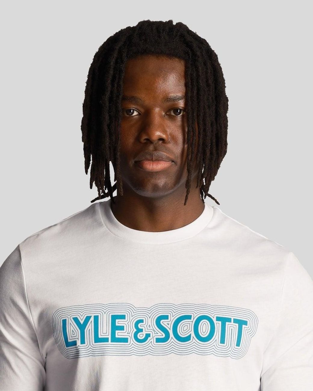 Lyle & Scott White Lyle & Scott Vibrations Print T-Shirt for men