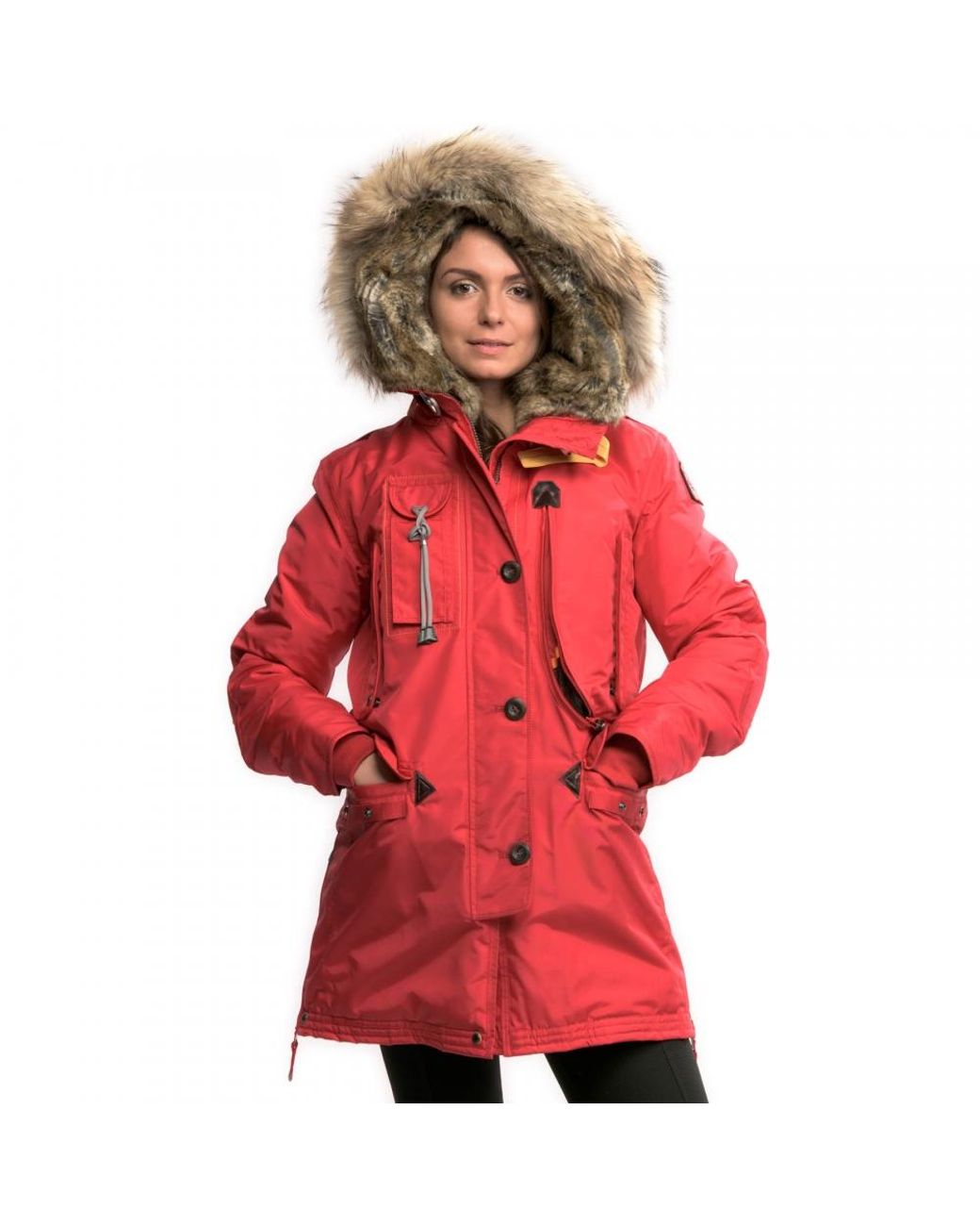Parajumpers Kodiak Womens Hooded Long Parka in Dark Red (Red) | Lyst  Australia