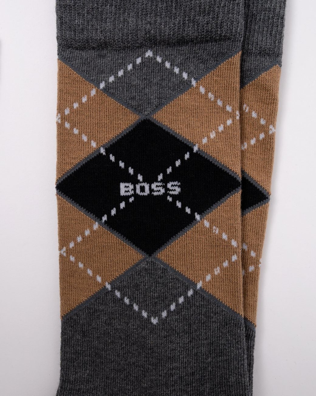 Boss Black 2 Pack Combed Cotton Argyle Socks for men