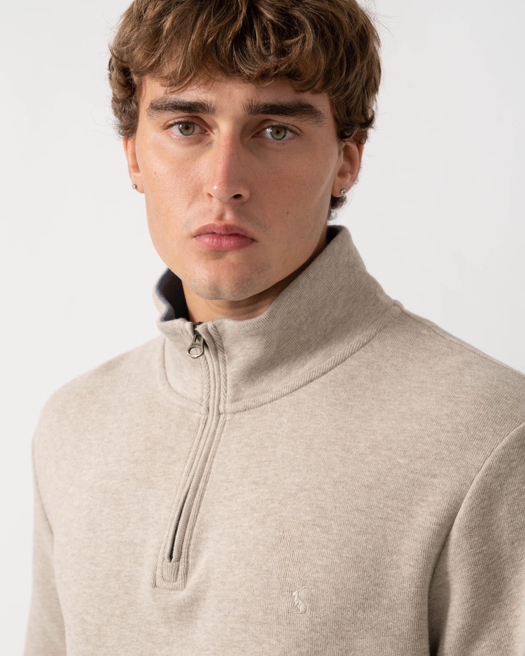 Joules Natural Alistair 1/4 Zip Sweatshirt for men
