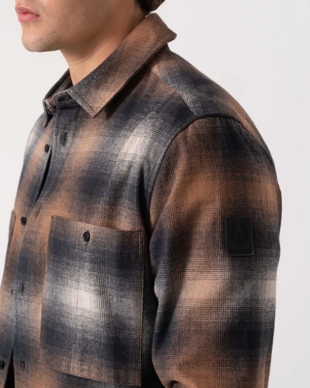 Belstaff Brown Outpost Shirt Brushed Cotton Flannel for men