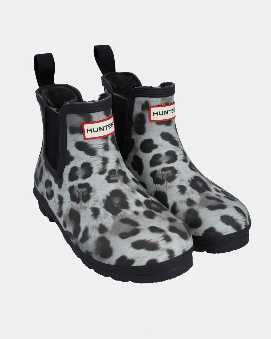 Hunter Black Original Chelsea Insulated Snow Leopard Boot