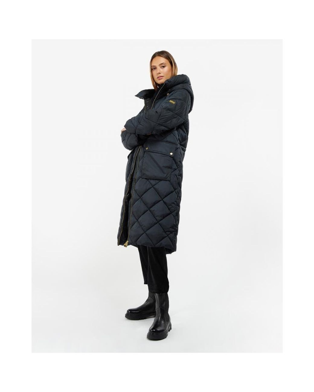 Barbour Gotland Long Quilted Jacket in Blue | Lyst Canada