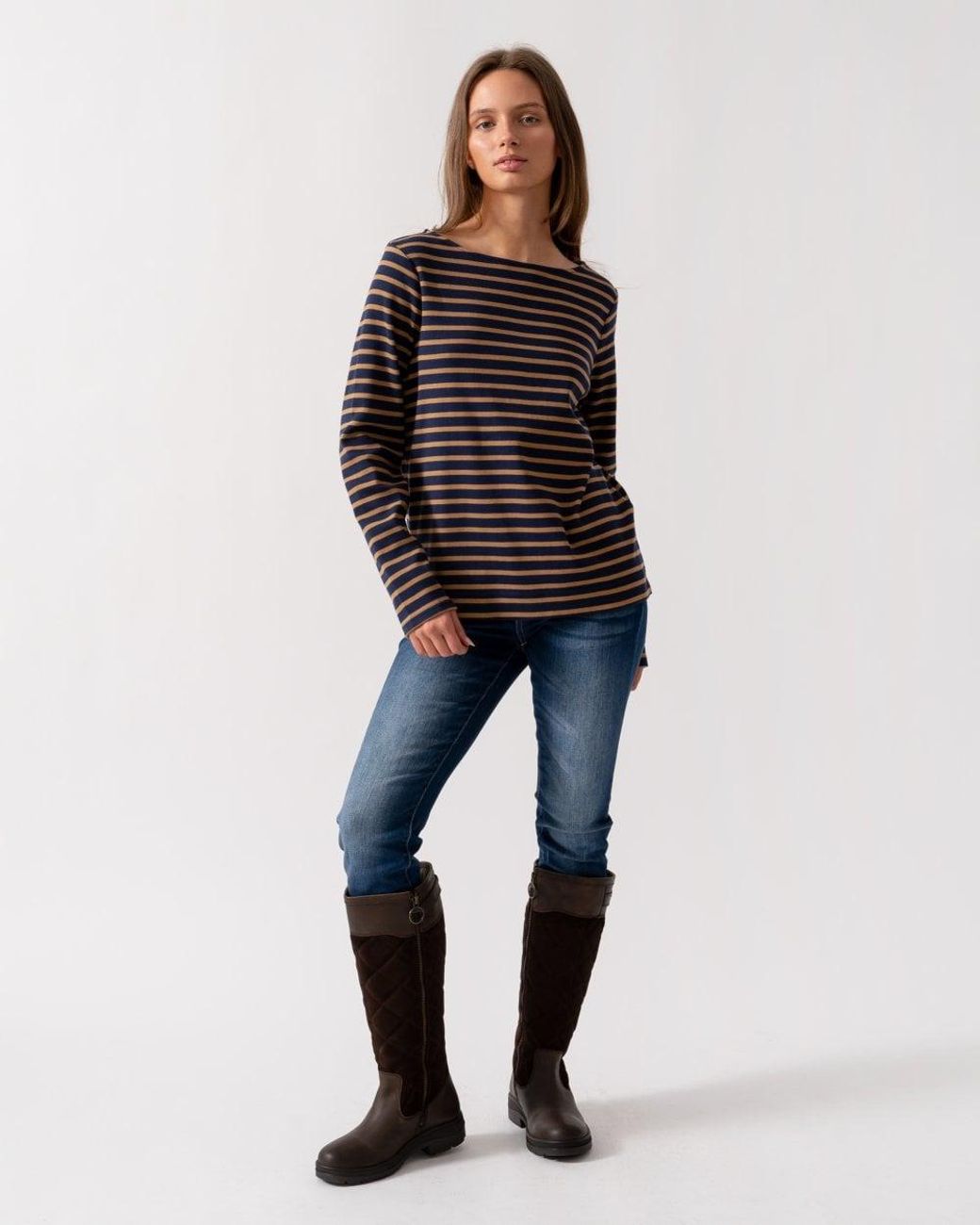 Joules Blue Harbour Broad Stripe Breton Top