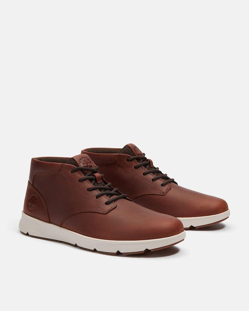 Timberland Brown Parker Street Full Grain Leather Mid Trainers for men
