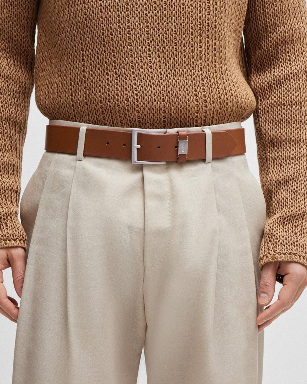 Boss Brown Connio Leather Belt Nos for men