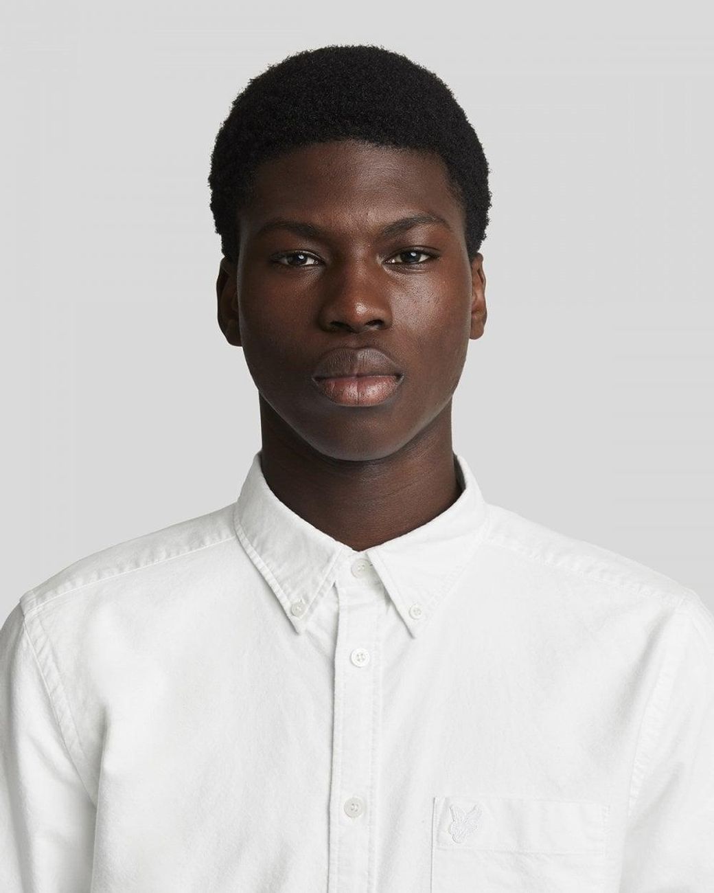 Lyle & Scott White Tonal Button Down Oxford Shirt for men