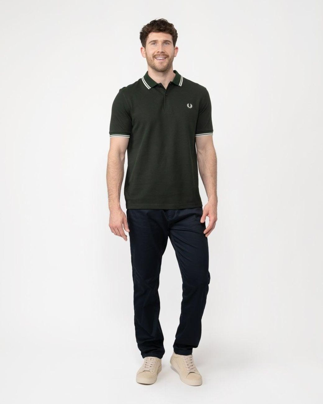 Fred Perry Black Twin Tipped Signature Polo Shirt Nos for men