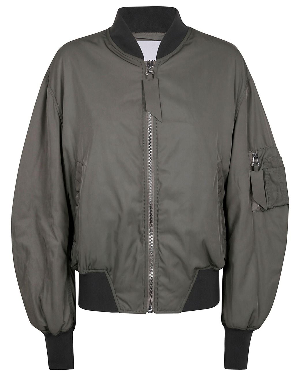 The Attico Gray Mini Bomber Jacket