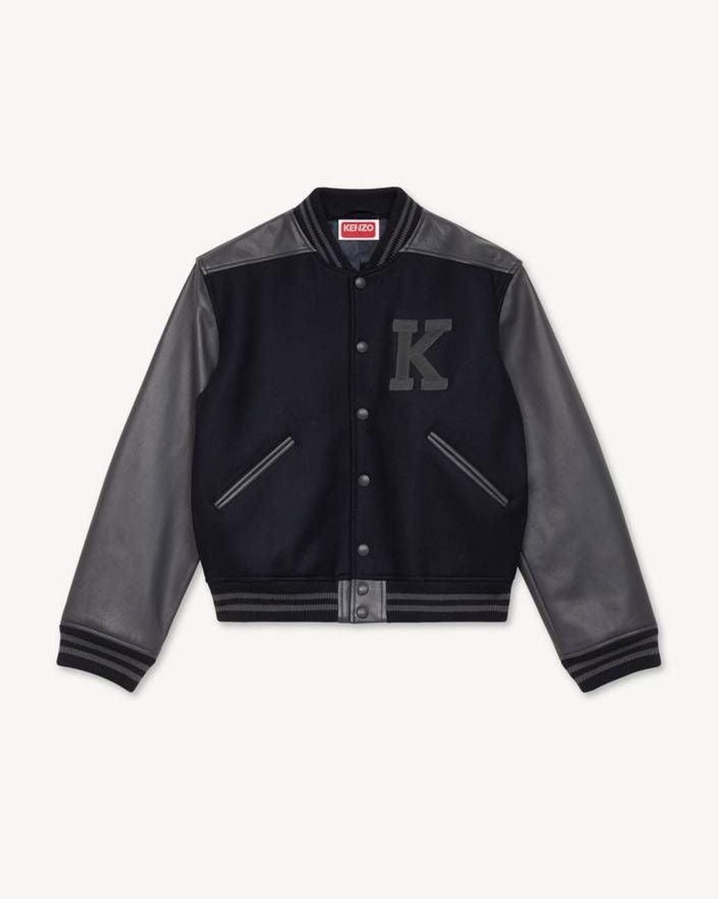 KENZO Blue Varsity Jacket With Contrast Sleeves for men