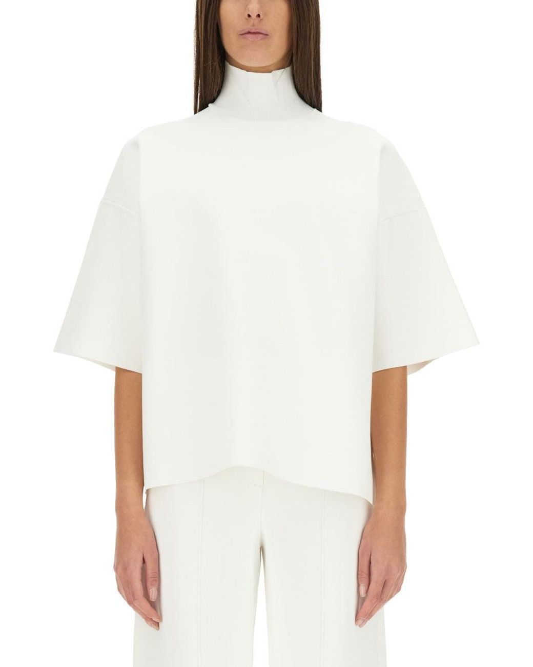 Theory White Elegant Turtleneck Sweater